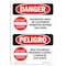 Signmission Safety Sign, OSHA Danger, 24" Height, Aluminum, Hazardous No Customers Permitted Spanish OS-DS-A-1824-VS-1730 - alternate 1